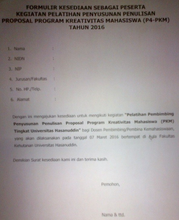 FORMULIR PKM DOSEN