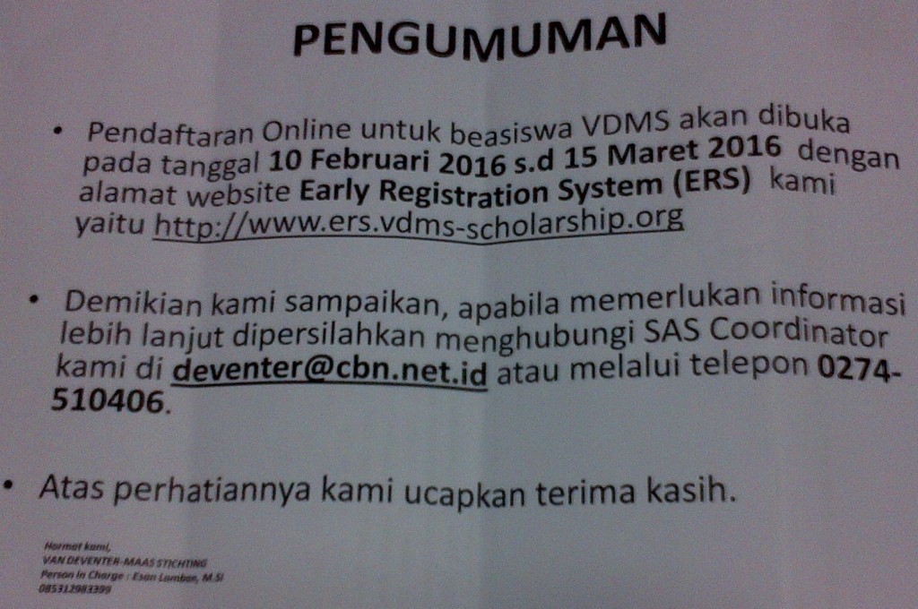 PENGUMUMAN