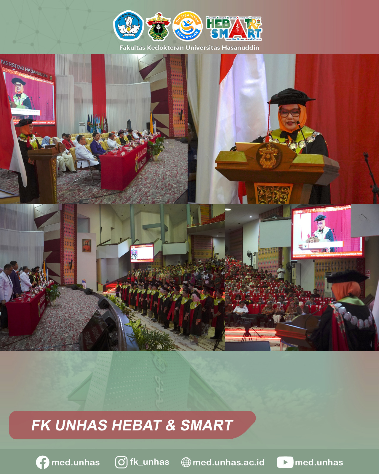 FK Unhas Gelar Penyerahan Brevet Dokter Spesialis–Subspesialis, Sumpah Dokter Hewan, dan Pengambilan Janji Sarjana