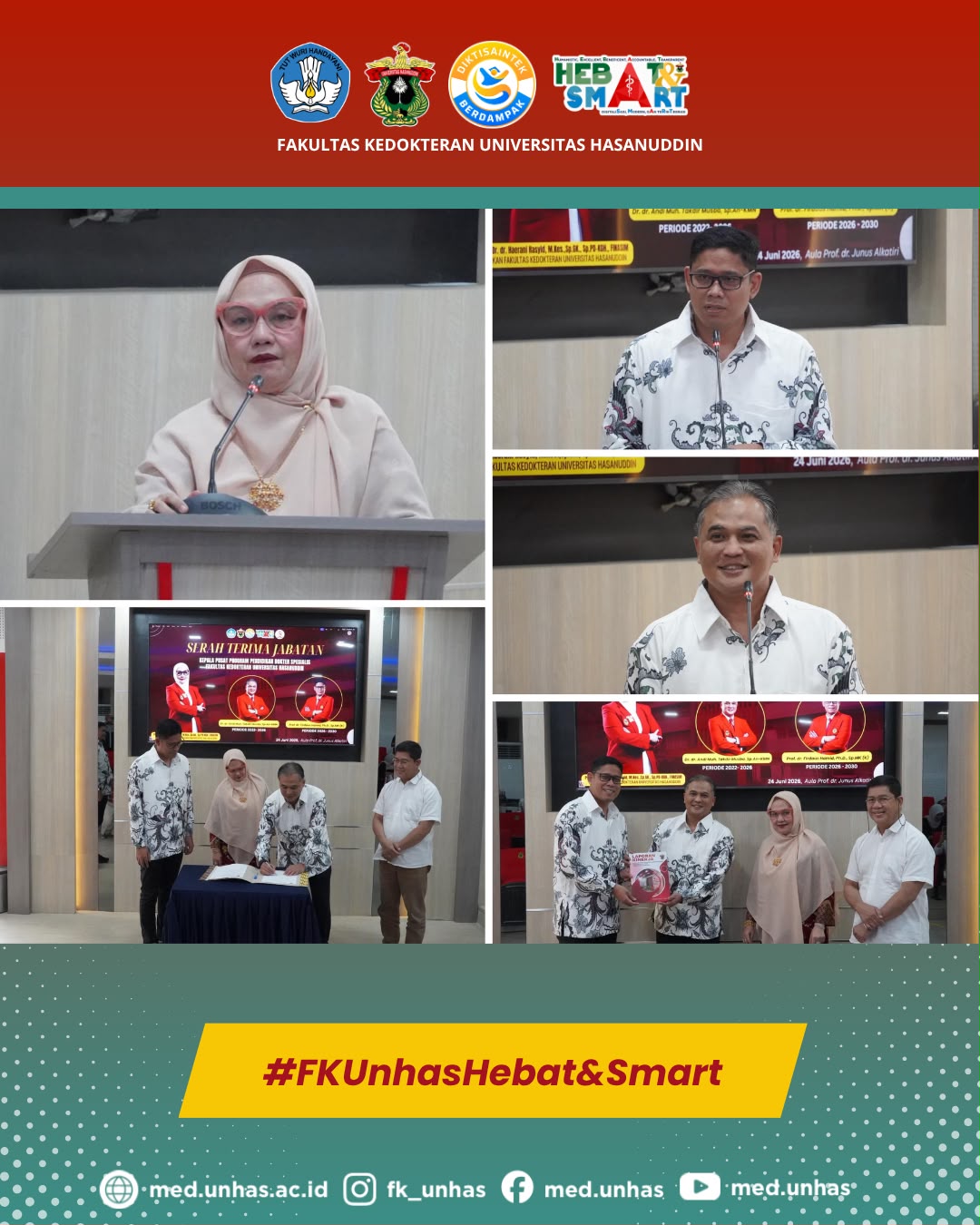 Fakultas Kedokteran Unhas Gelar Serah Terima Jabatan Kepala Pusat PPDS Periode 2026–2030